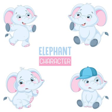 Çizgi film hayvanlarının vektör çizimi