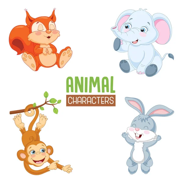 Çizgi film hayvanlarının vektör çizimi