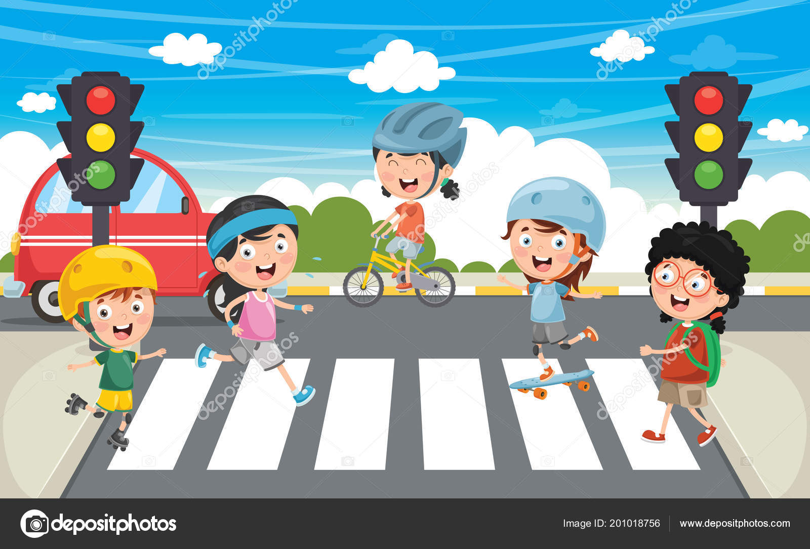 Kids Crosswalk Photos, Images and Pictures