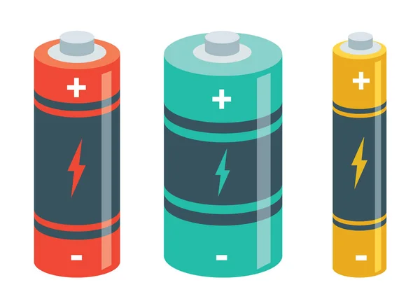 Illustrazione Vettoriale Delle Batterie — Vettoriale Stock