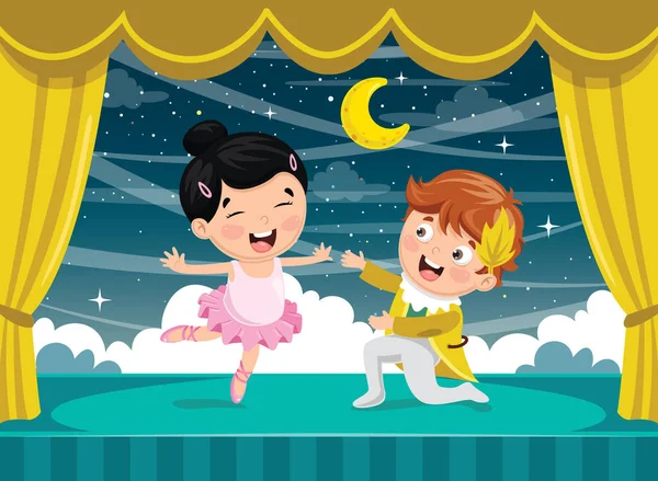儿童舞蹈的矢量插画 — 图库矢量图片