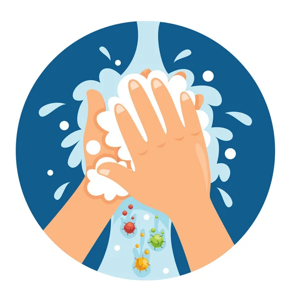Vector Illustration Of Washing Hands — Stock Illustration Vector Illustration Washing Hands Royalty Free Stock Vectors