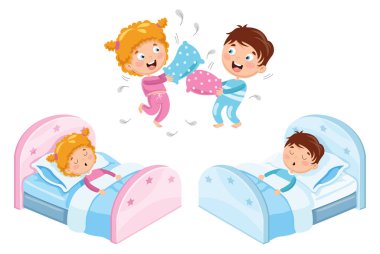 Vektör çizim çocuk pijama