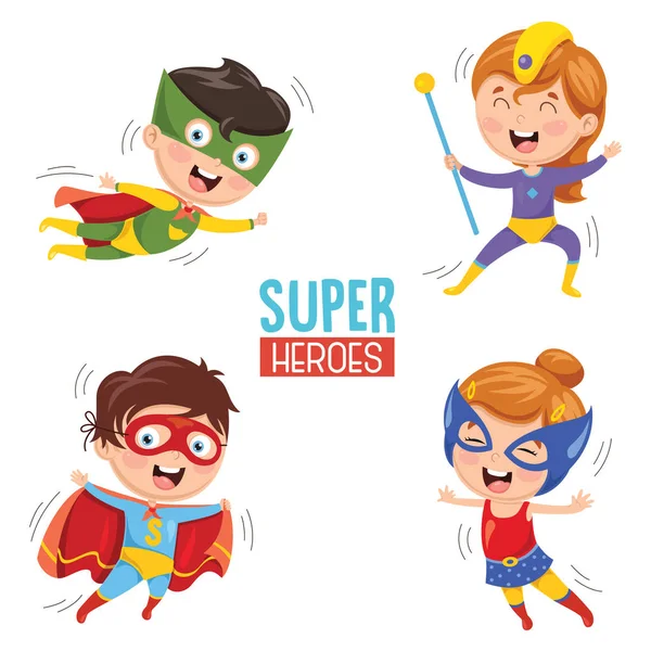 Süper Kahramanlar Vektör Çizim — Stok Vektör