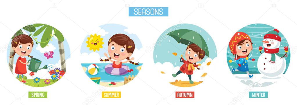 Vector Illustration Of Seasons