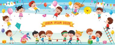Mutlu çocukların vektör çizimi