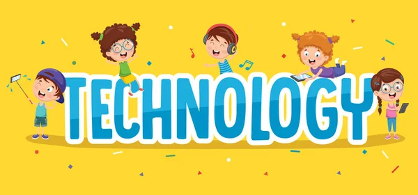 Ilustración Vectorial Tecnología Infantil — Vector de stock