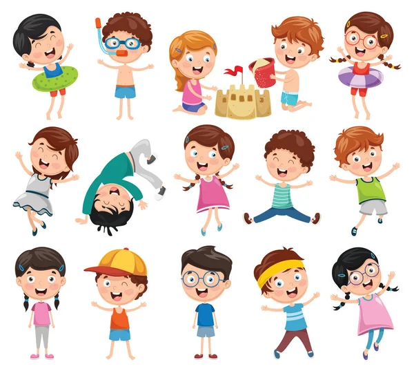 Vector Illustratie Van Cartoon Kinderen — Stockvector