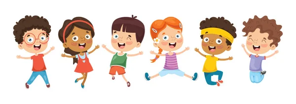 Illustrazione Vettoriale Dei Bambini Dei Cartoni Animati — Vettoriale Stock