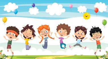 Çizgi film karakterlerinin vektör çizimi