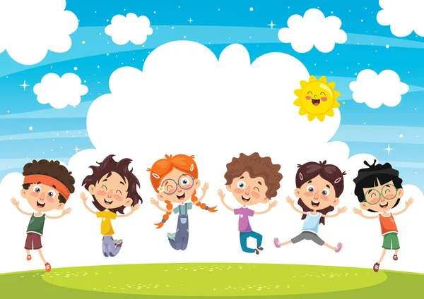 Vector Illustratie Van Cartoon Kinderen — Stockvector