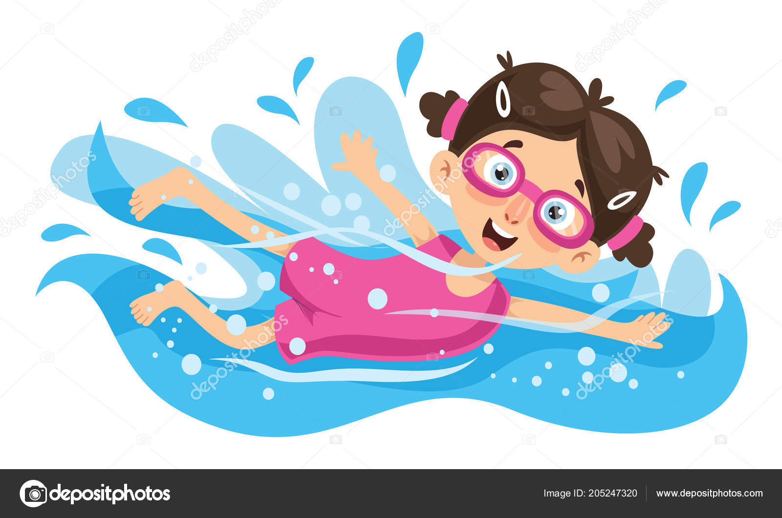 Ilustración Vectorial Natación Infantil vector, gráfico vectorial