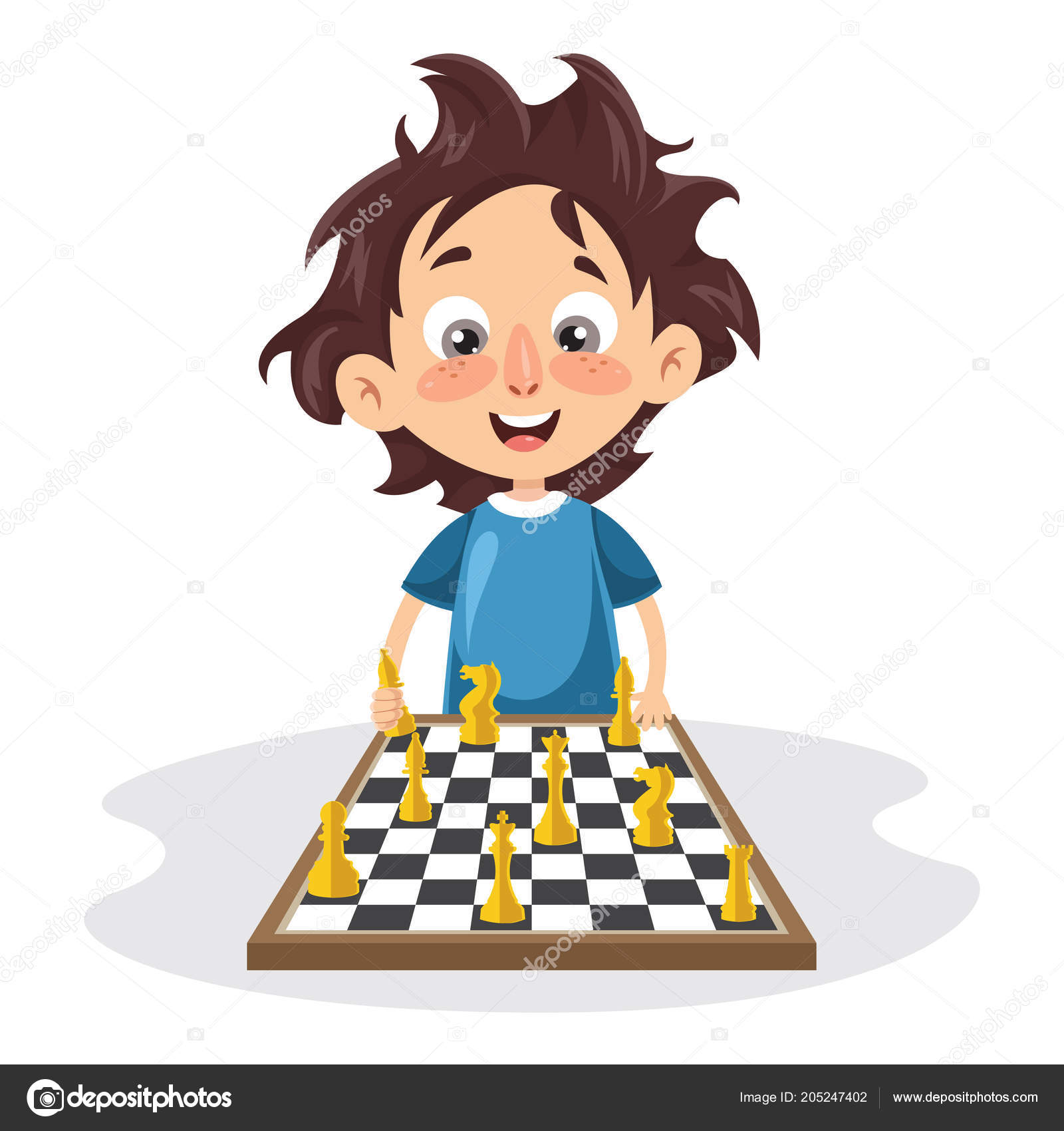 Personagem Desenhos Animados Jogando Jogo Xadrez imagem vetorial