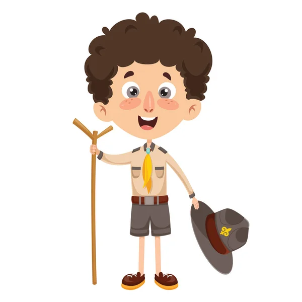 Vektorové Ilustrace Scout Kid — Stockový vektor