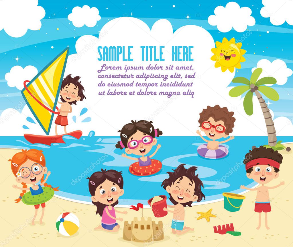 Vector Ilustration Of Summer Children