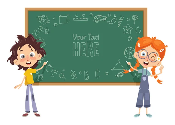 Vector Illustration Kids Classroom — Stock Vector