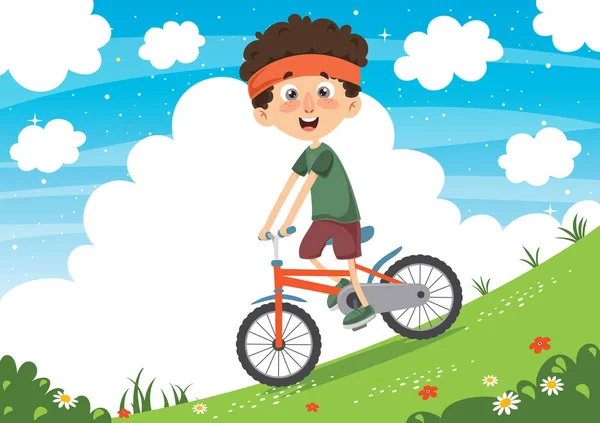 Vektoros Illusztráció Gyerek Kerékpár — Stock Vector