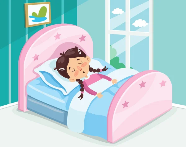 Ilustración Vectorial Del Niño Durmiendo — Vector de stock