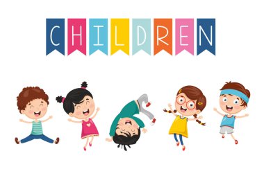 Mutlu çocukların vektör çizimi