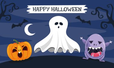 Cadılar Bayramı vektör çizim