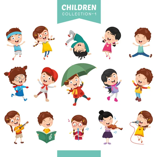 Vektor Illusztráció Rajzfilm Gyermekek — Stock Vector