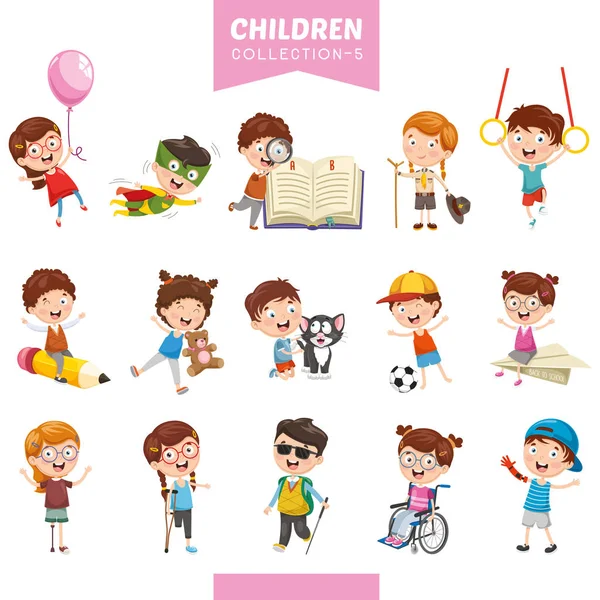 Εικονογράφηση Φορέα Των Παιδιών Κινουμένων Σχεδίων — Διανυσματικό Αρχείο