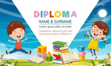 Çocuk Diploma vektör çizim