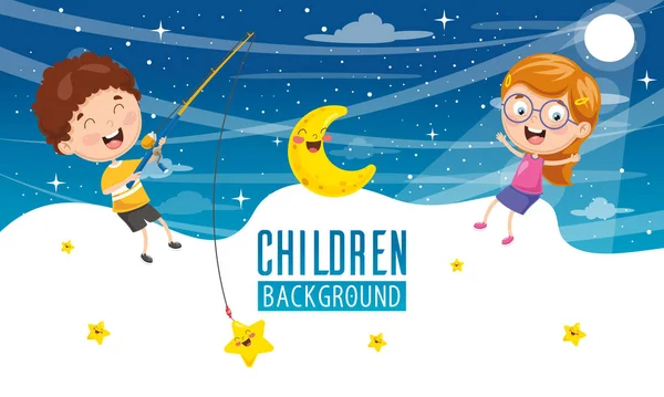 Vector Illustration Children Background — Stock Vector