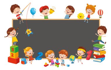 Mutlu çocukların vektör çizimi