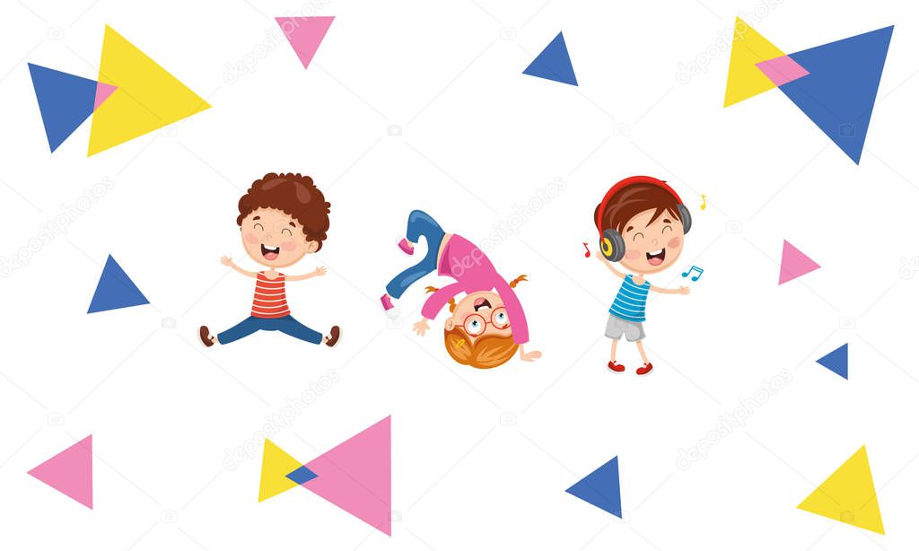 Vector Illustration Of Kids Abstract Background