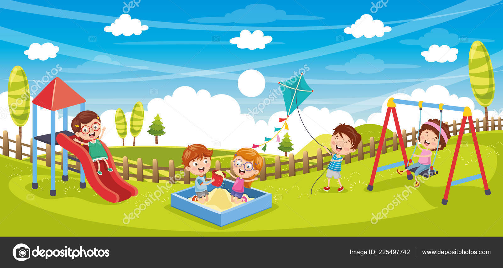 Vector Illustration Kids Playing Stock Vector C Yusufdemirci