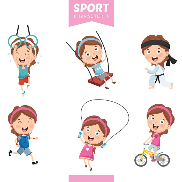 Vector Illustration Sport Character - Stok Vektor