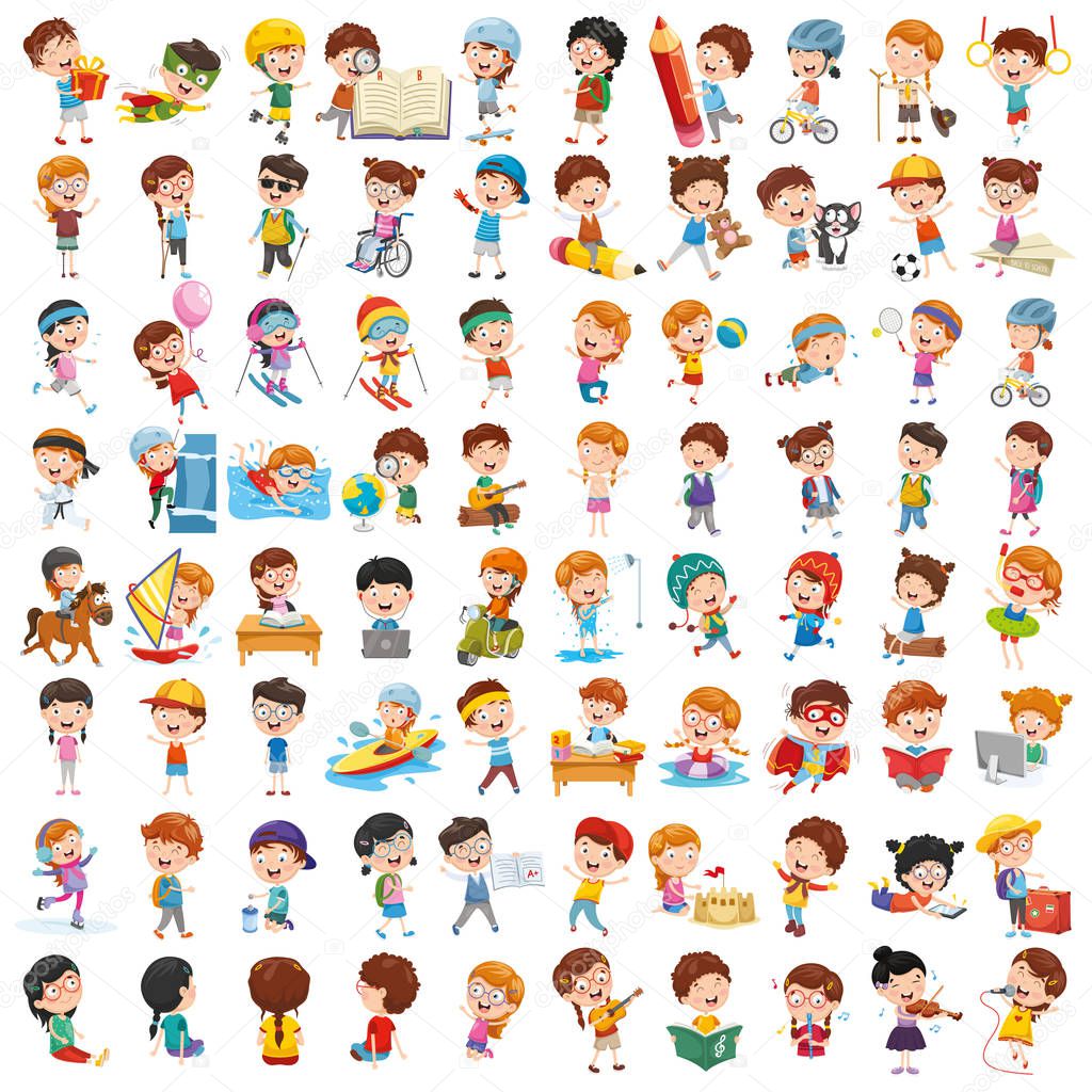 Vector Collection Of Cartoon Children