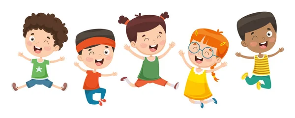 Vector Illustration Children Playing — стоковый вектор