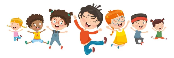 Ilustración Vectorial Niños Jugando — Vector de stock