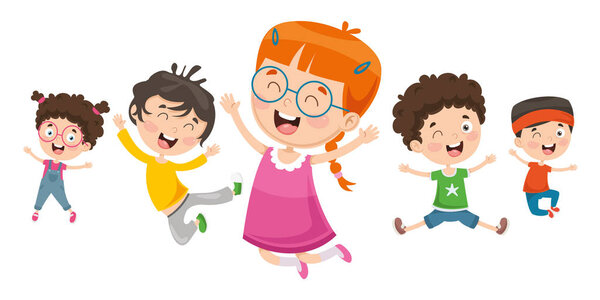 Vector Illustration of Children Playing
