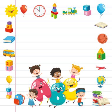 Vektör çizim karikatür harfler