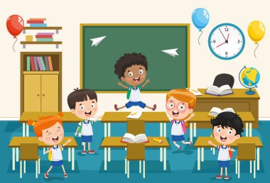 Vektör çizim karikatür öğrenciler