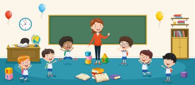 Vektör çizim karikatür öğrenciler