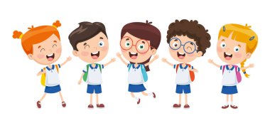 Vektör çizim karikatür öğrenciler