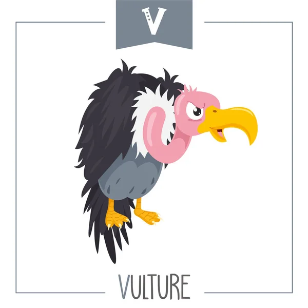 Vector Illustration Alphabet Letter Vulture — стоковый вектор
