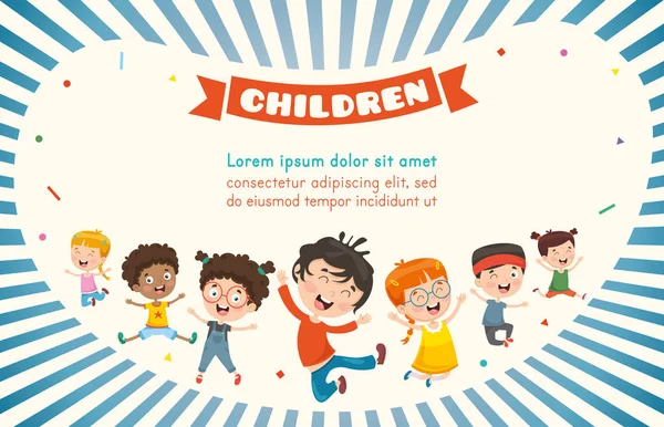 Ilustração Vetorial Crianças Felizes — Vetor de Stock