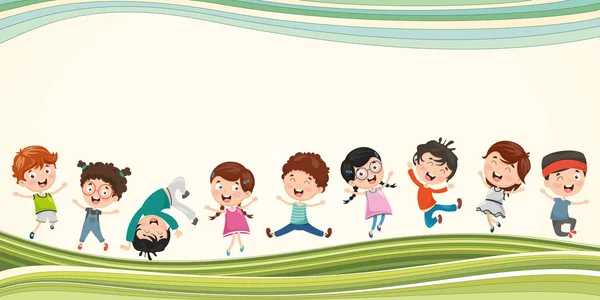 Векторная Иллюстрация Счастливых Детей — стоковый вектор