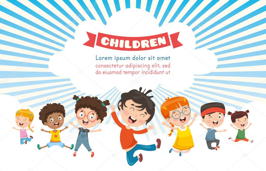 Vector Illustration Of Happy Children