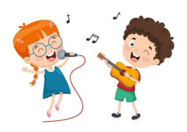 Çocukların müzik vektör çizim