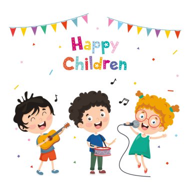 Çocukların müzik vektör çizim