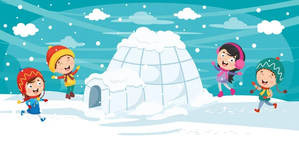 Vector Illustration Igloo — Stock Vector