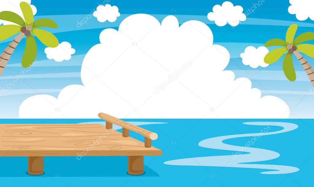 Vector Illustration Of Pier