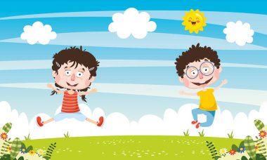 Soyut çocuk vektör çizim