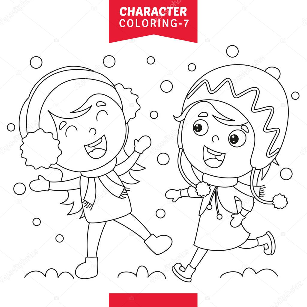 Vector Illustration Of Character Coloring Page